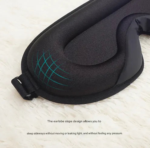 Grey Set of 2 3D Contoured Sleep Eye Masks - Total Blackout Memory Foam Blindfold with Lycra - Image 2