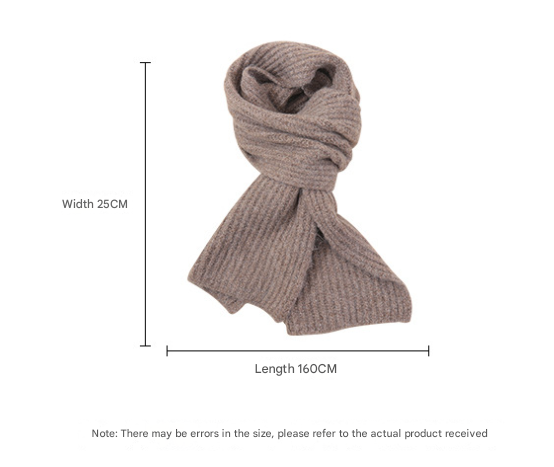 White Soft Ribbed Knit Winter Scarf - Cozy Warm Wool Blend Neck Wrap (160x25cm) - Image 3