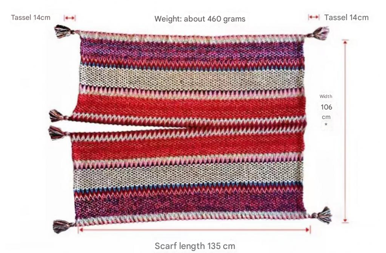 Red Cozy Knitted Poncho Cape - Thick Mohair Blend Winter Shawl Wrap (106x135cm) - Image 2