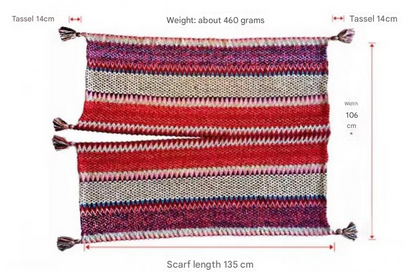Rose Red Cozy Knitted Poncho Cape - Thick Mohair Blend Winter Shawl Wrap (106x135cm) - Image 2