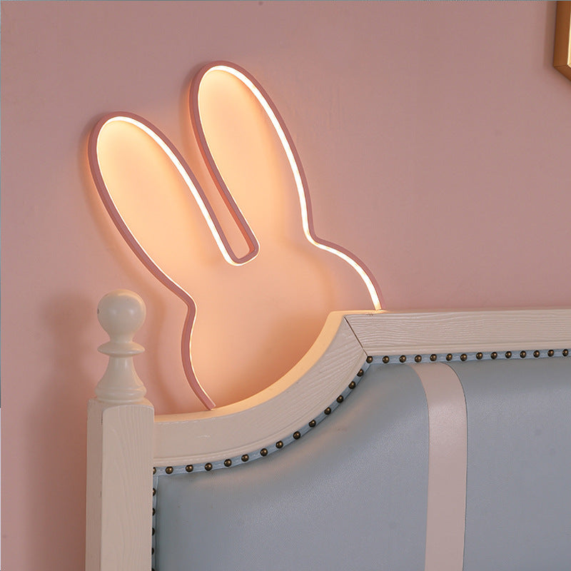 Pink 40x30cm Adorable Bunny LED Wall Night Light - USB Powered Warm White Lamp for Kids Room Decor - Image 2