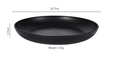 Stylish Black Wheat Straw Dinnerware Set - 24 Pieces Including Plates, Bowls & Cups - Image 3