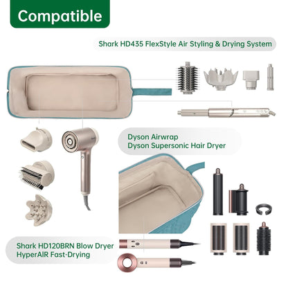 Black Hair Styler Travel Case - Protective Storage Organizer Bag for Dryer, Curling Iron & Accessories - Image 2