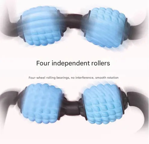Grey Set of 2 Foam Roller Ring Leg Massagers with 2 Resistance Bands - Muscle Relief Kit - Image 3