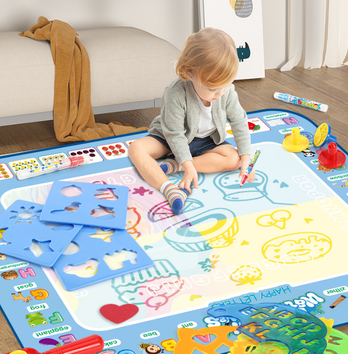 Fruit Alphabet Giant Aqua Magic Doodle Mat 100x80cm - Mess-Free Reusable Water Drawing Pad for Creative Kids - Image 2