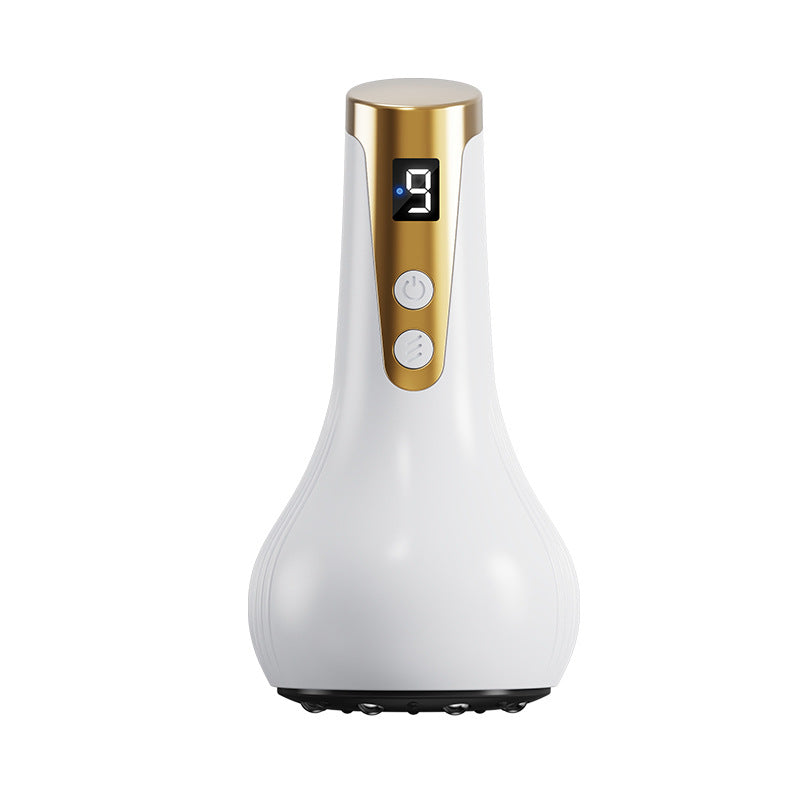 White Electric Meridian Scraping Massager with Air Release Valve - Full Body Suction Therapy, 16.6x8.4cm