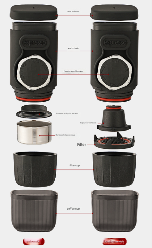 Portable Hand-Press Espresso Maker - Compact Capsule & Powder Coffee Machine - Image 4