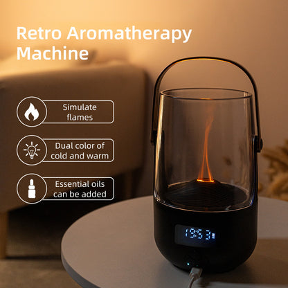 Creative Retro Flame Essential Oil Diffuser - Portable Humidifier for Office, Bedroom & Camping - Image 2