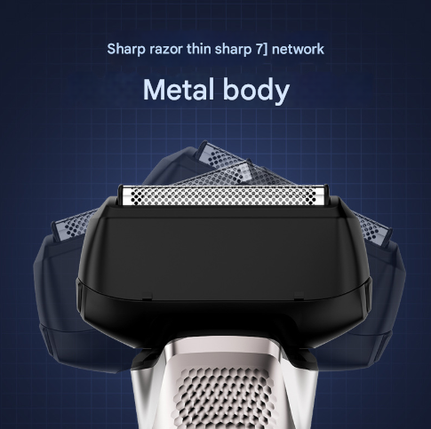 Black Reciprocating 5-Blade Beard Trimmer - Waterproof Electric Razor for Full-Body Use - Image 4