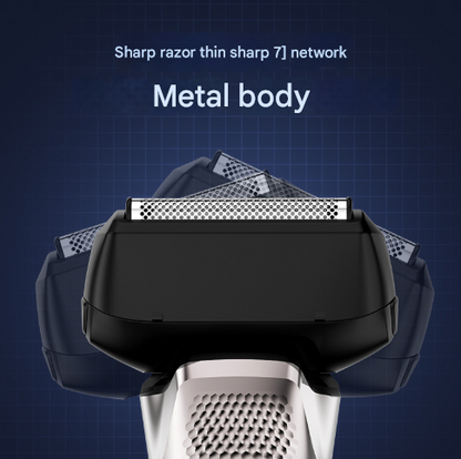 Silver Reciprocating 5-Blade Beard Trimmer - Waterproof Electric Razor for Full-Body Use - Image 4