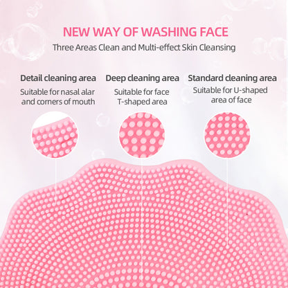 Green Electric Silicone Facial Cleanser - All-Around Vibration Massage Face Cleaning Device - Image 4