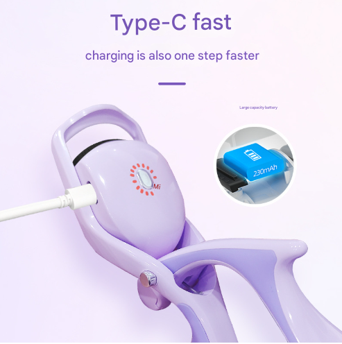 White USB Rechargeable Electric Heated Eyelash Curler - Lash Lift and Extension Tool - Image 3