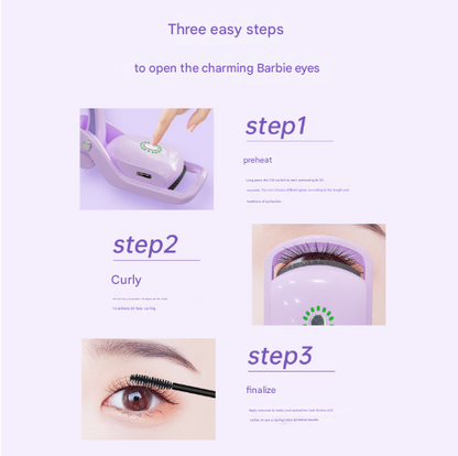 Purple USB Rechargeable Electric Heated Eyelash Curler - Lash Lift and Extension Tool - Image 4