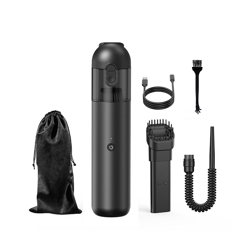 Black Versatile 2-in-1 Cordless Handheld Vacuum Cleaner & Blower - USB Rechargeable, High-Power for Car & Home