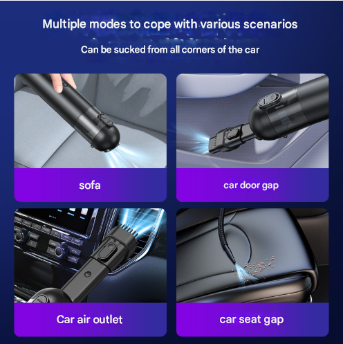 Black Versatile 2-in-1 Cordless Handheld Vacuum Cleaner & Blower - USB Rechargeable, High-Power for Car & Home - Image 3