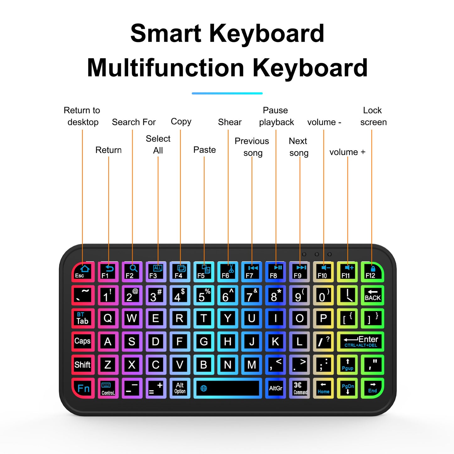 M7 Ultra-Slim Mini Bluetooth Keyboard - Tri-System Portable Wireless Typing for Phone, Tablet & PC - Image 2