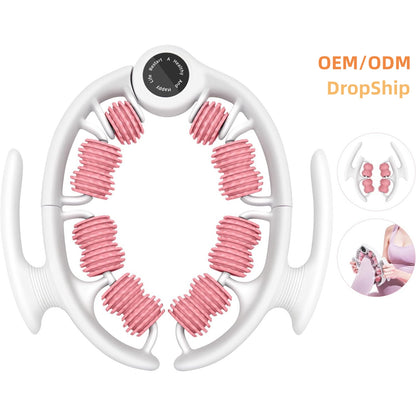 Pink 360 Degree Clamp Leg Roller Massager - Deep Tissue Relief for Thighs, Calves & Arms - Image 2