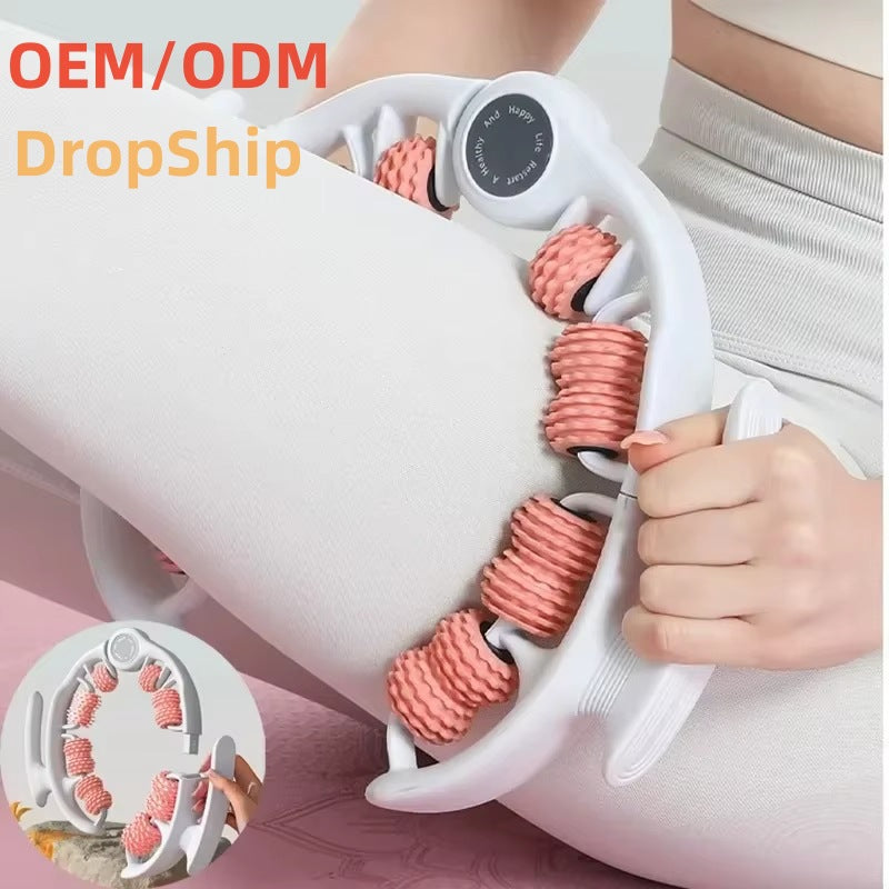 Green 360 Degree Clamp Leg Roller Massager - Deep Tissue Relief for Thighs, Calves & Arms - Image 2