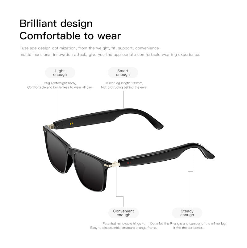 Transparent Smart Bluetooth Audio Sunglasses - Hands-Free Calls & Music Streaming Eyewear - Image 2