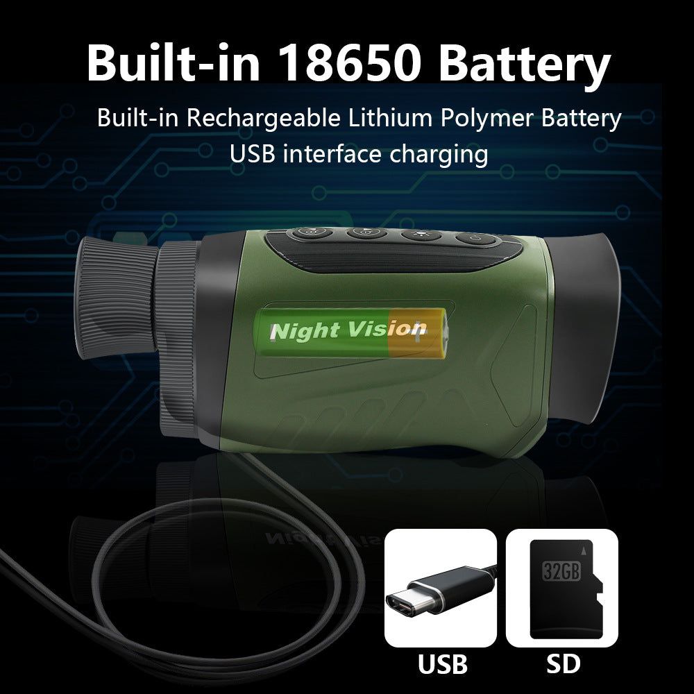 Black HD Digital Night Vision Monocular - High-Magnification Infrared Scope for Day & Night Use - Image 3