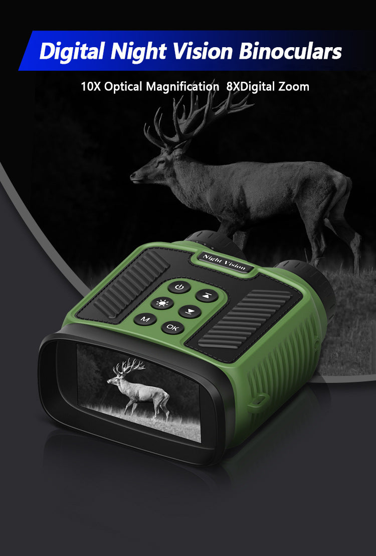 Green 4K Ultra HD Digital Night Vision Binoculars - Infrared Scope for Hunting & Outdoor Observation - Image 2