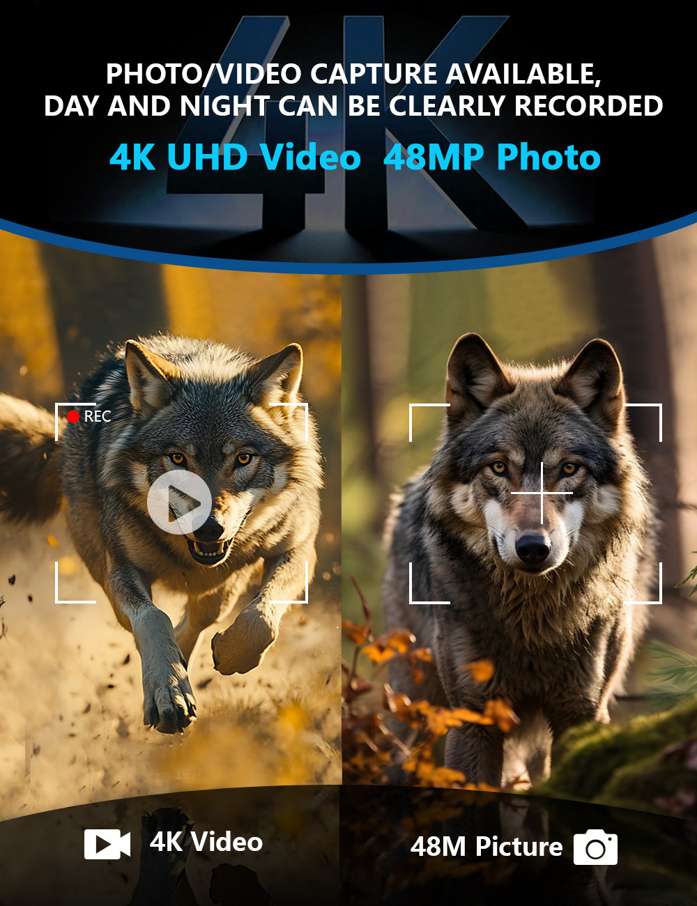Grey 4K Portable Digital Night Vision Binoculars - HD Photo & Video Infrared Scope - Image 3