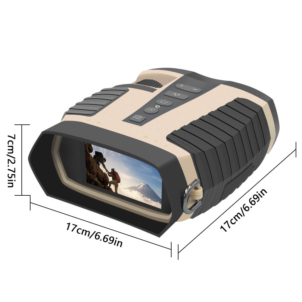 Beige HD Digital Night Vision Binoculars - High Magnification Infrared Scope with Color Night View - Image 3
