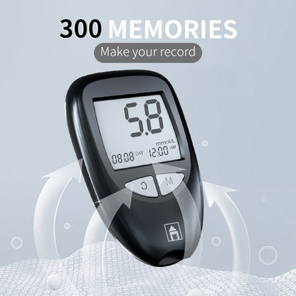 Black Home Blood Glucose Meter - English Version Medical Automatic Blood Sugar Tester with Strips - Image 3