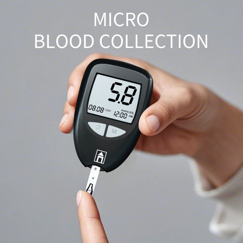 White Home Blood Glucose Meter - English Version Medical Automatic Blood Sugar Tester with Strips - Image 2