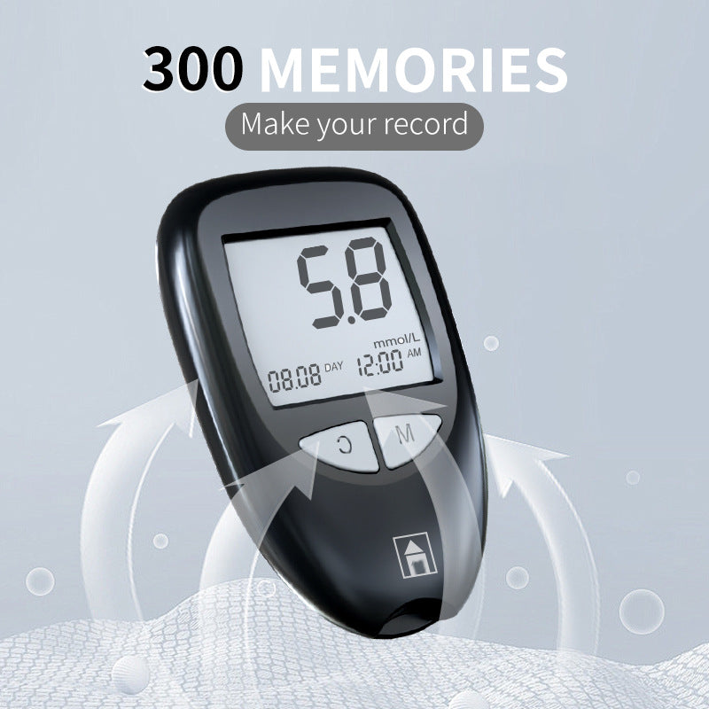 White Home Blood Glucose Meter - English Version Medical Automatic Blood Sugar Tester with Strips - Image 3