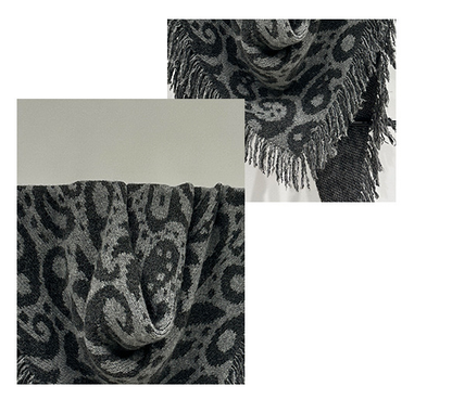 Brown Luxurious Fringe Wool and Lambswool Scarf for Women - Thick Warm 60 x 170 cm Shawl - Image 3