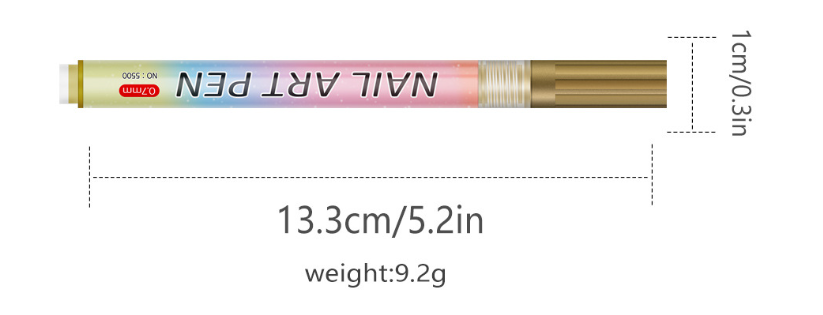 Blue 0.7mm Nail Art Doodle Pen 12 Sticks- Single Color Acrylic Marker for Nail Design, No-Bake - Image 2