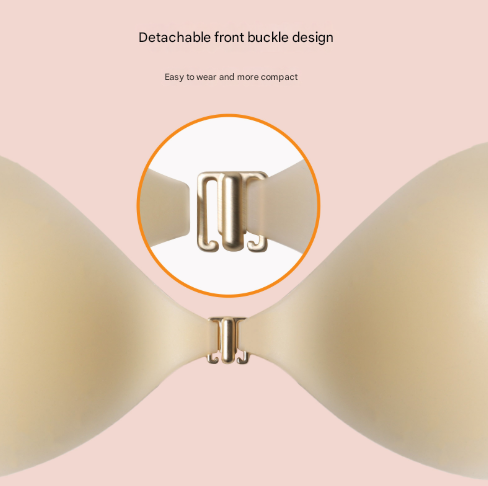 Size M [B cup] Two Pairs Light Skin Colour Heart-Shaped Silicone Breast Sticker - Thin Invisible Push-Up for Small Chest Enhancement - Image 4