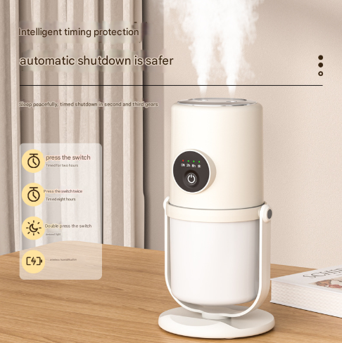 White + Base ortable Desktop Dual-Spray Humidifier with Air Purification for Office and Bedroom - Image 2
