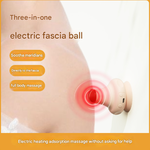 Black [Stone + Hot Compress] Silicone Fascial Massage Ball with Suction - Muscle Relaxation for Yoga and Therapy - Image 2