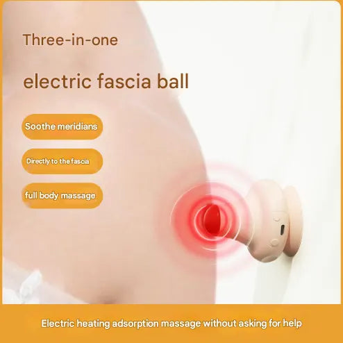 Black [Stone + Hot Compress] Silicone Fascial Massage Ball with Suction - Muscle Relaxation for Yoga and Therapy - Image 2