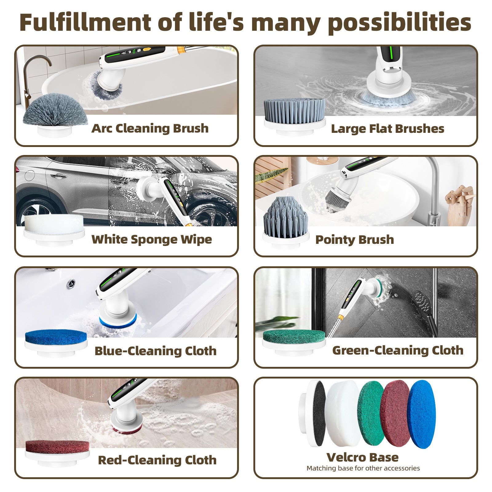 Simple Millet Style Powerful Torque Silent Extendable Smart-Sensing Electric Cleaning Brush - Image 2
