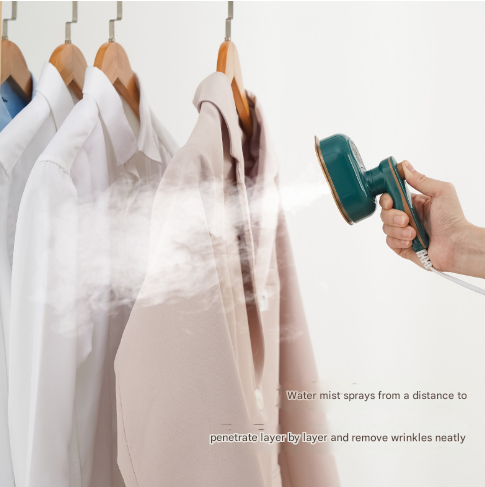 Green Mini Handheld Steam Iron - Portable Garment Steamer - Image 3