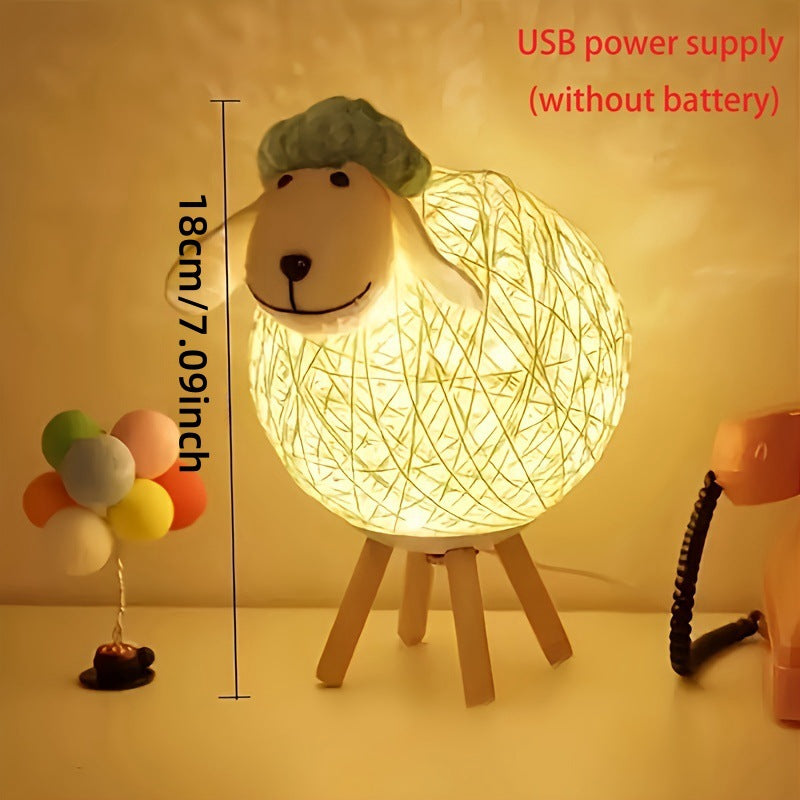 Nordic-Style Sheep Night Light - Warm Romantic Bedroom Lamp - Image 2