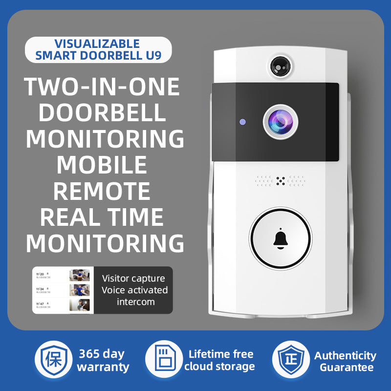 Transparent Rain Cover + Doorbell Combination HD Wireless Video Doorbell with Long-Lasting Battery - Image 2
