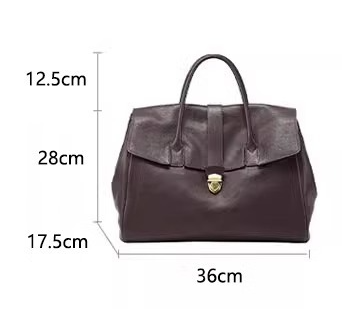 Black Spacious Women's PU Leather Tote Bag with Laptop Compartment - Image 2