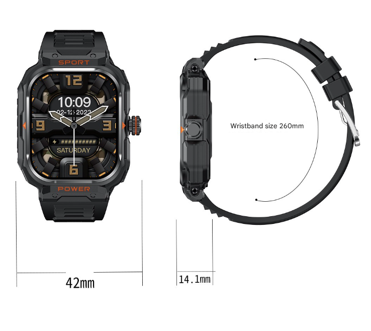 Black 2-in-1 Smartwatch with Earbuds and 2.01-Inch HD Screen for Sports - Image 5