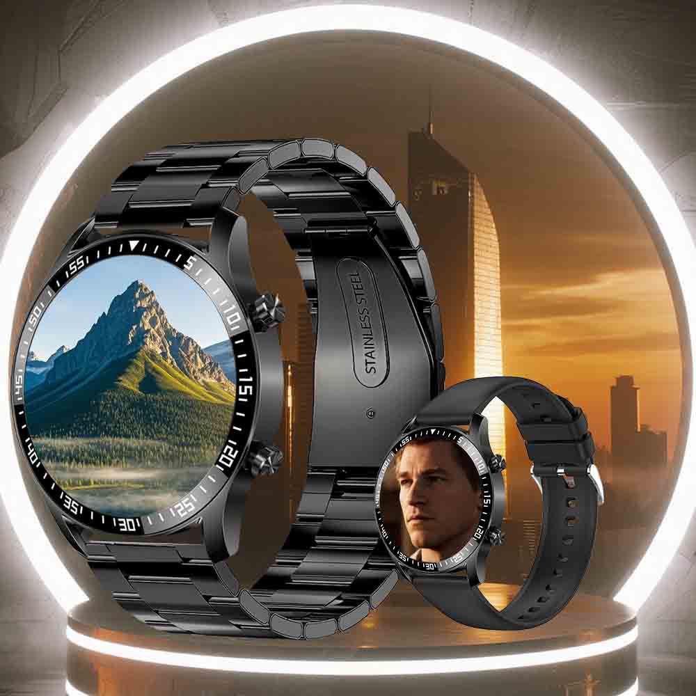 Black Silicone Business Smartwatch with ECG and PPG Monitoring - Image 4
