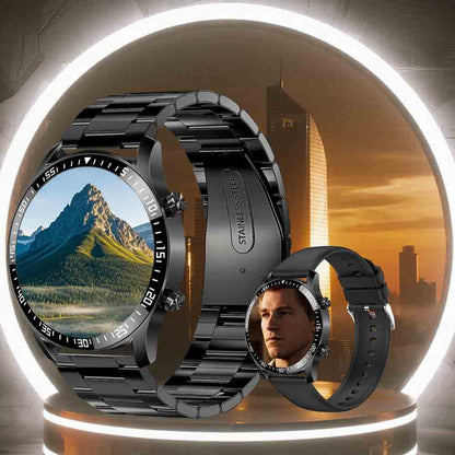 Black Silicone Business Smartwatch with ECG and PPG Monitoring - Image 4