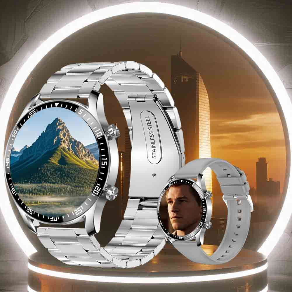 Silver Silicone Business Smartwatch with ECG and PPG Monitoring - Image 4
