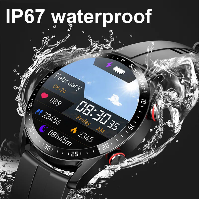 Black Silicone +22MM Black Mitsubishi Steel Strip Business Smartwatch with ECG and PPG Monitoring and Stainless Steel Strap - Image 2