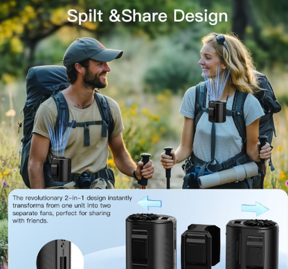 Black Portable Turbo Waist Fan with Digital Display and Dual Air Outlets - Image 2