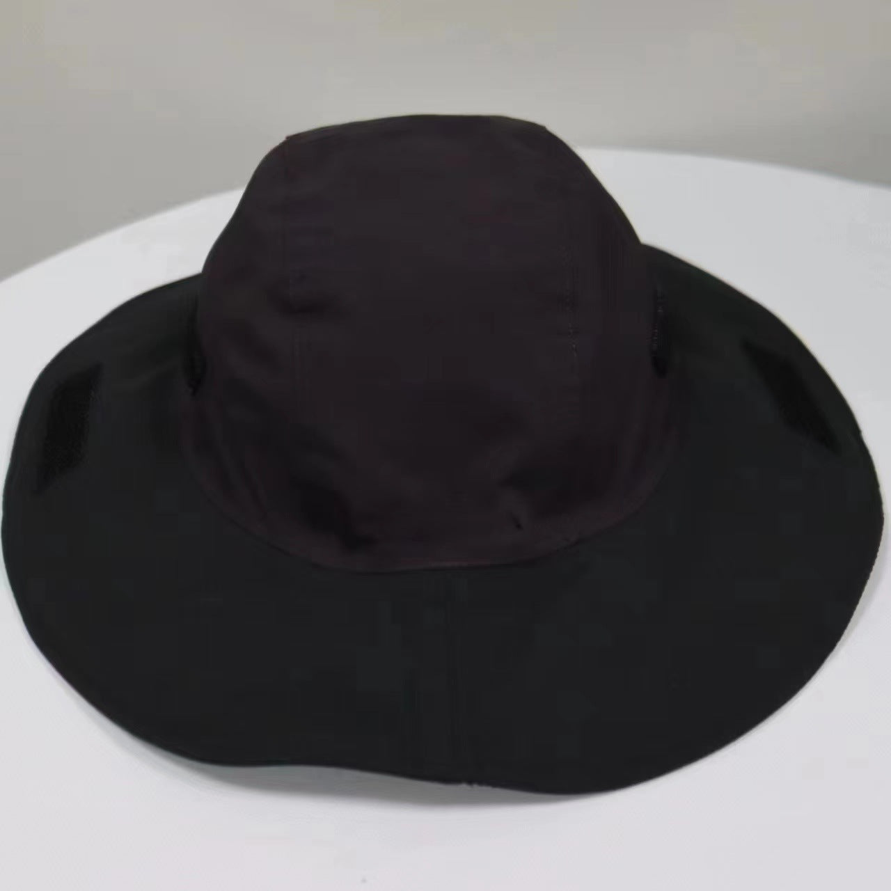 Dark Purple Autumn-Winter Waterproof Sun Hat with Fleece Lining and Wide Brim