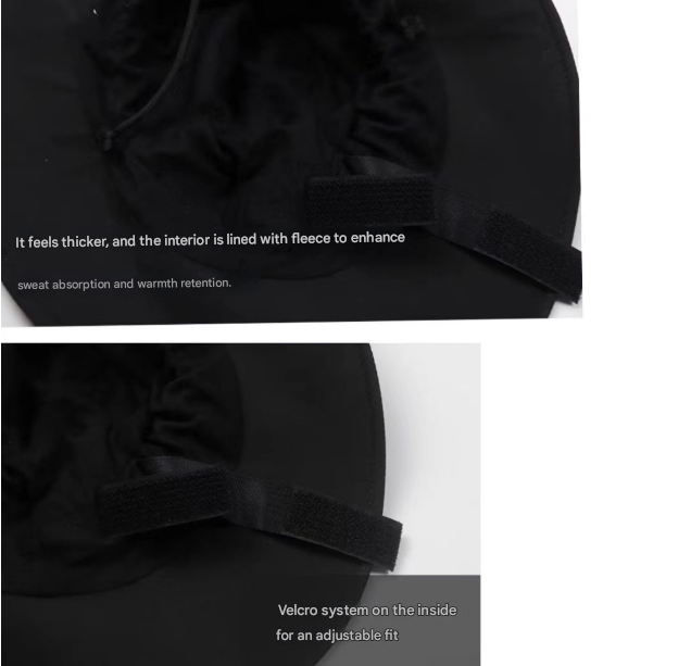 Dark Purple Autumn-Winter Waterproof Sun Hat with Fleece Lining and Wide Brim - Image 3