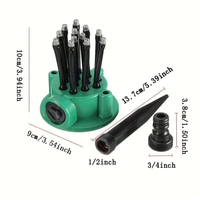 3-Piece 360-Degree Multi-Head Garden Sprinkler Set - Efficient Watering Solution - Image 4